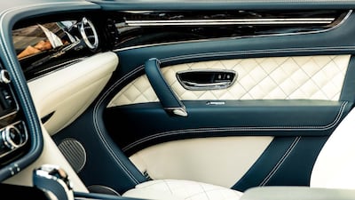 The gold-thread embroidery further enhances the interior. Courtesy Bentley