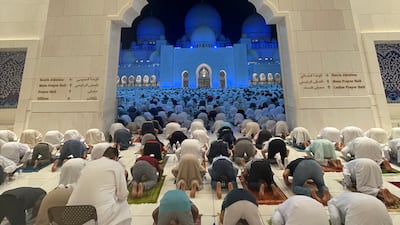Led by the imam of Sheikh Zayed Grand Mosque, Idris Abkar, 3,598 worshippers performed the taraweeh prayer and 31,850 the tahajjud prayer.