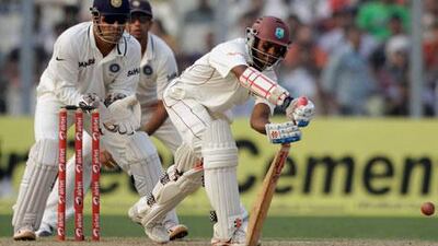 Shivnarine Chanderpaul, right, is the key if West Indies have a hope to rally against India, says teammate Adrian Barath.