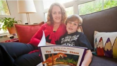 The parenting educator Carmen Benton with her son Jamie at their Dubai home. Jaime Puebla / The National Newspaper