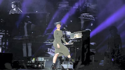 Alicia Keys is at her best when sat behind a piano. Pawan Singh / The National