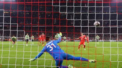 Joshua Kimmich of Bayern Munich scores the equaliser from the spot. Getty