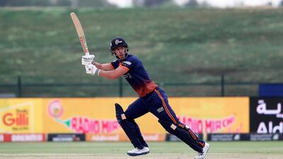Chris Lynn scored his third successive fifty for the Maratha Arabians in Abu Dhabi T10. Pawan Singh / The National