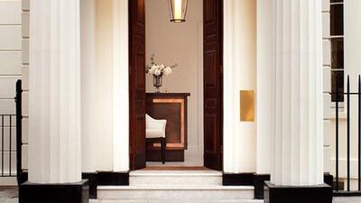 The entrance portico. Although Five&Six spent some time as offices, they have recently been converted back into apartments by UK housebuilder Redrow Homes. Courtesy Redrow Homes