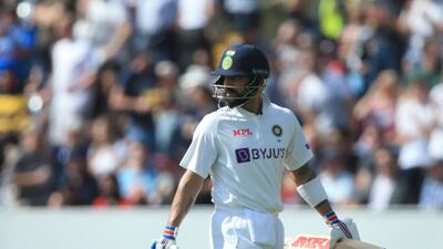 India captain Virat Kohli walks off after losing his wicket for 55.