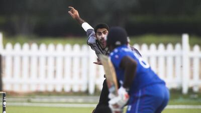 Ahmed Raza bowled 68 in changing weather conditions and over two innings to help UAE fight back. Lee Hoagland / The National