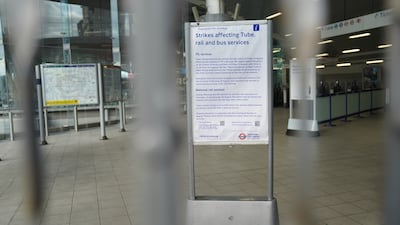 A public information notice at Stratford train station in east London. PA