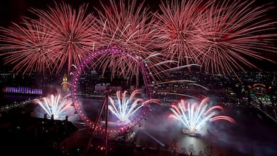 Fireworks over central London to celebrate the new year. Reuters