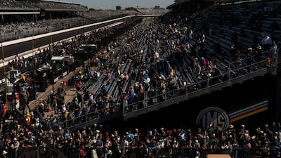 Spectators arrive for the Indy 500, the largest attended sporting event in the world since the start of the coronavirus pandemic. Reuters