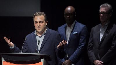 David Gross of Elevation Pictures accepts the People's Choice Award for the film Room by Lenny Abrahamson, during the 2015 Toronto International Film Festival Awards on Sunday. Darren Calabrese / The Canadian Press via AP