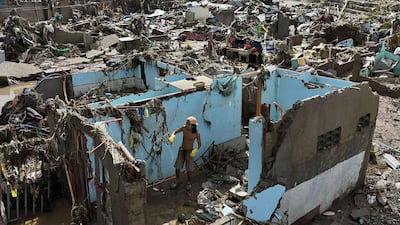 A destroyed home in Talisay. AP