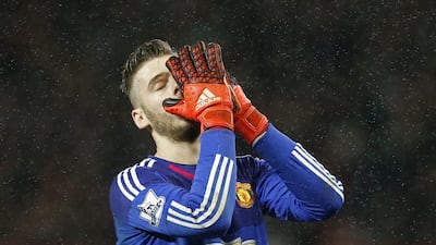 Manchester United goalkeeper David de Gea reacts during his team’s loss on Saturday to Norwich City. Carl Recine / Action Images / Reuters