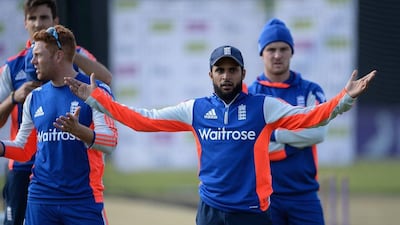 Adil Rashid takes part in training ahead of England's fourth ODI against Australia. Gareth Copley / Getty Images