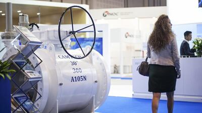 Camtech Manufacturing’s booth at Adipec. Mona Al Marzooqi / The National