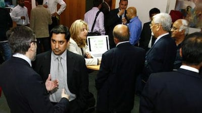 Venture capitalists mingle at an event in Dubai organised by TiE Global.