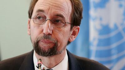 The UN human rights commissioner Zeid Ra'ad Al Hussein gave a farewell press conference on August 2, 2018. AP Photo