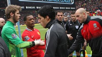 The bad feeling between Luis Suarez, left, and Patrice Evra has intensified.