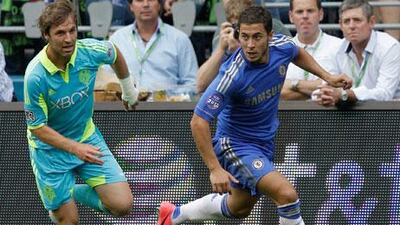 Eden Hazard on the ball for Chelsea against Seattle.
