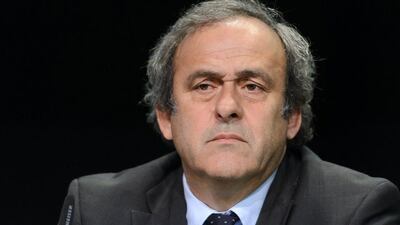 Michel Platini is currently suspended by FIfa, but pending an appeal can stand as a candidate for president of the organisation. Fabrice Coffrini / AFP