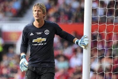 Manchester United's Edwin van der Sar pictured during the friendly football match between Manchester United's Legends and Barcelona's Legends in 2017. AFP