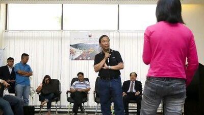 The Philippine vice president Jejomar Binay promises to help women in a Dubai women’s shelter yesterday.