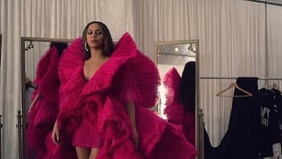 Beyonce in a custom-made dress by Ashi Studio. Photo: Ashi Studio