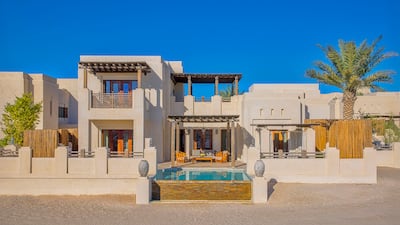 Each villa comes with a plunge pool located at the edge of the desert