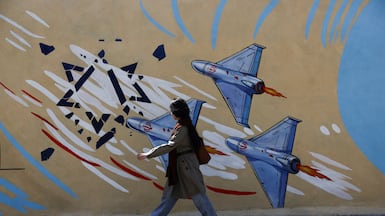 An anti-Israel mural on a street in Tehran. Reuters