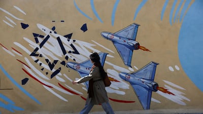 An anti-Israel mural on a street in Tehran. Reuters