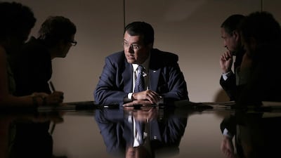 Brazil’s mines and energy minister Eduardo Braga speaks during an interview. Brazil’s state-run oil producer Petroleo Brasileiro does not need to cut its multibillion dollar investment plan in the wake of a growing corruption scandal, Mr Braga said. Ueslei Marcelino / Reuters
