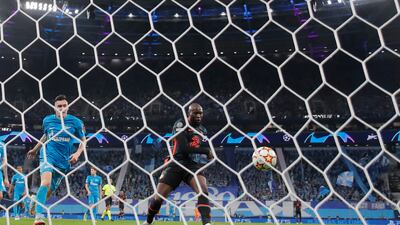 Chelsea's Romelu Lukaku scores in the Champions League at the Gazprom Arena in St. Petersburg. AP