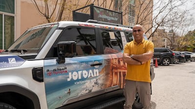 Abdulsalam Aljarmah has arrived in the US after a months-long road trip celebrating Jordan's historic World Cup qualification. Photo: Abdulsalam Aljarmah