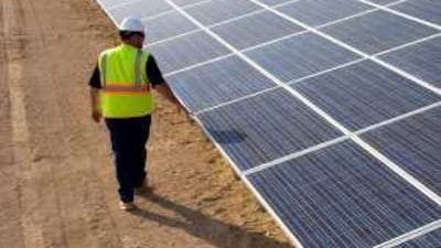Panels at Masdar's solar power plant.