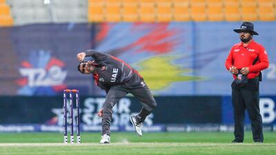 UAE bowler Sultan Ahmad. Victor Besa / The National