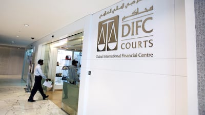 DIFC Courts, the judiciary of Dubai's financial free zone, reported a rise in number and value of cases in the first half of 2018. Sarah Dea/ The National