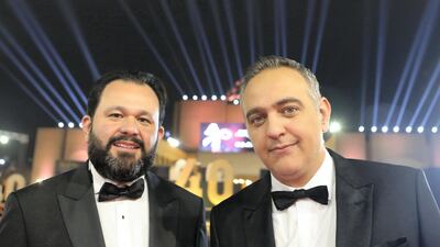 Cairo Film Festival president Mohamed Hefzy, right, and the event’s executive director, Omar Kassem, seek to shine a spotlight on Arab film. AFP