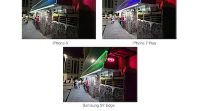 Night time with neon lights. Delores Johnson / The National