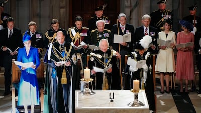 Prince William, Prince of Wales, Catherine, the Princess of Wales, King Charles and Queen Camilla at a service of thanksgiving and dedication for the king and queen at St Giles' Cathedral, Edinburgh. AP