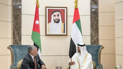 The two leaders spoke of strengthening ties between Jordan and the UAE