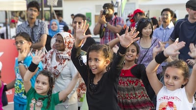 Children enjoy takin part in a kids' Zumba class at Abu Dhabi Alive, an event designed to get people active. Mona Al Marzooqi/ The National