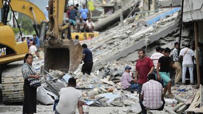 One of Ecuador's worst-hit towns, Pedernales, after a 7.8-magnitude quake hit the country on April 16, 2016. Rescuers in Ecuador raced to dig out victims trapped under the rubble of homes and hotels after a powerful 7.8-magnitude earthquake killed at least 350. Rodrigo Buendia/AFP