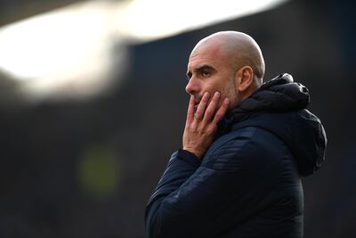 Pep Guardiola was not altogether happy with Manchester City's performance against Huddersfield Town on Sunday. Gareth Copley / Getty Images
