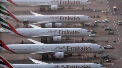 Emirates Airline's revenue reached a record high of Dh73.1 billion. Karim Sahib / AFP