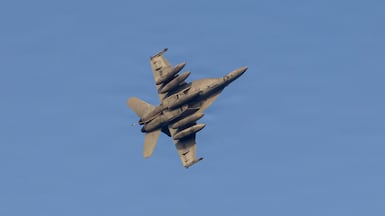A US Navy F/A-18E Super Hornet operating in the Middle East. AFP