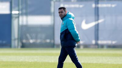 Barcelona coach Xavi during training. Reuters