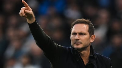 Everton manager Frank Lampard directs from the touchline. AFP