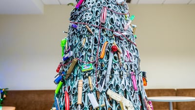 The tree is approximately 1.5 metres tall. Courtesy of Martynas Jaugelavicius, Lithuanian Airports