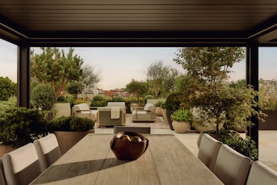The roof terrace of the penthouse at 100 George Street. Photo: Kensington Leverne