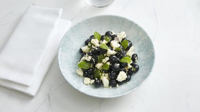Blueberry & feta cheese salad at Fika by chef Izu Ani