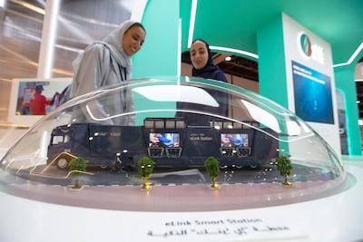 Enoc’s stand at the Wetex exhibition in the Dubai World Trade Centre. Ruel Pableo / The National